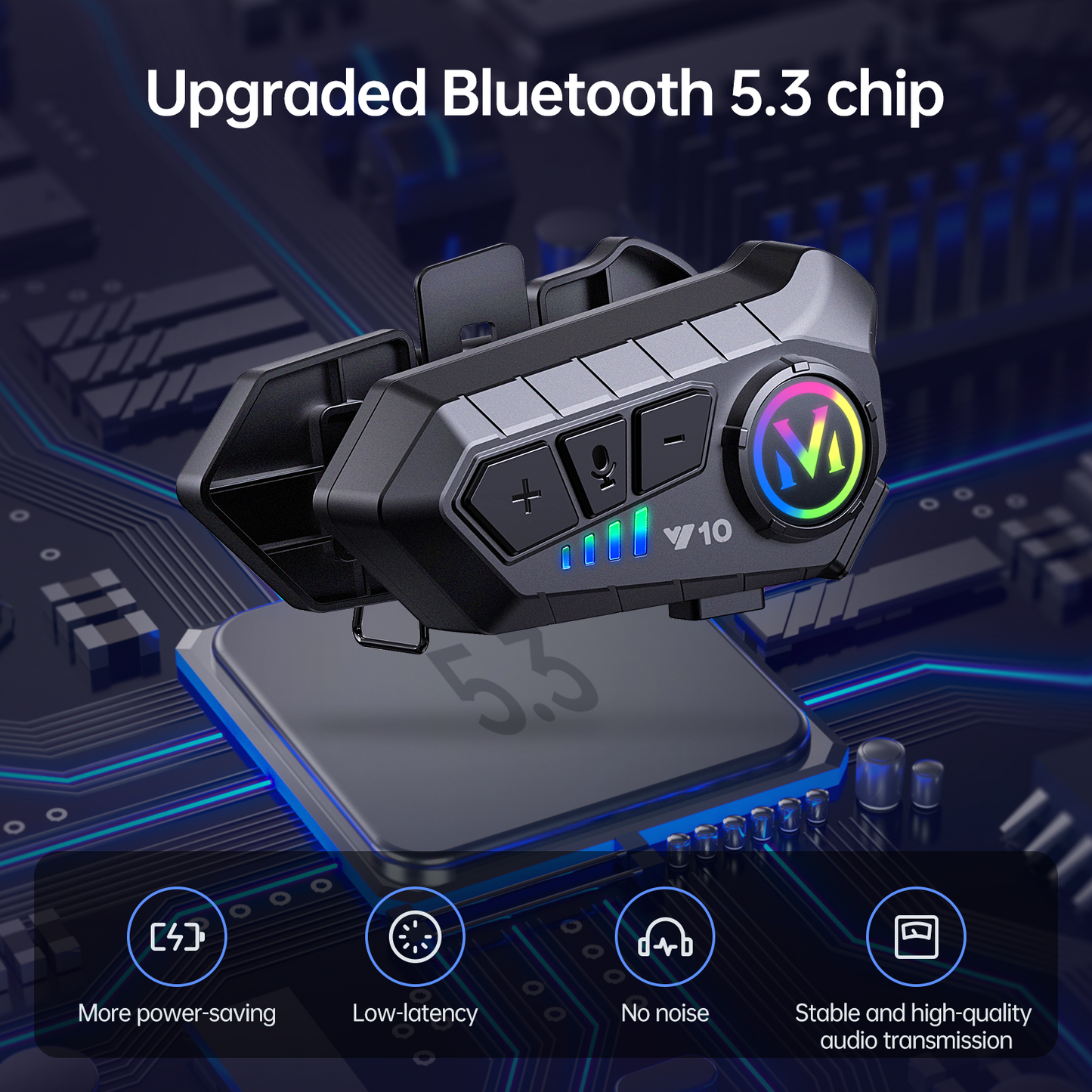 Motorcycle Bluetooth Headset Speaker Skiing Earphone Waterproof Bluetooth Helmet Headset with Noise Cancellation Ultra-Thin Wireless Bluetooth Headphones for All Helmets