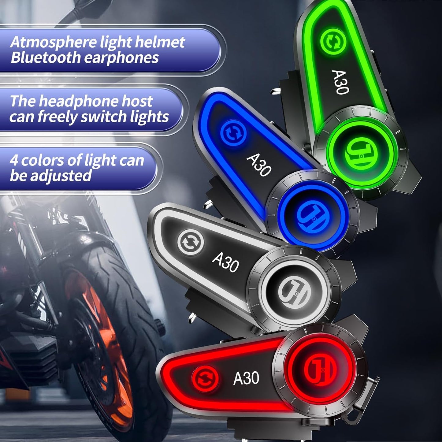 Motorcycle Helmet Speakers Helmet Bluetooth Headset Headphone Automatic Answer Music Control,120 Hours Playing time High Sound Quality System Ultra Thin Cycling/Skiing/Riding 1200 mAh Battery