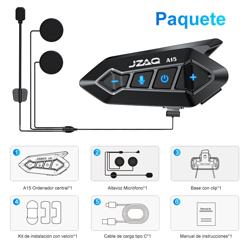 Intercomunicador Audífonos Para Casco De Motocicleta A15