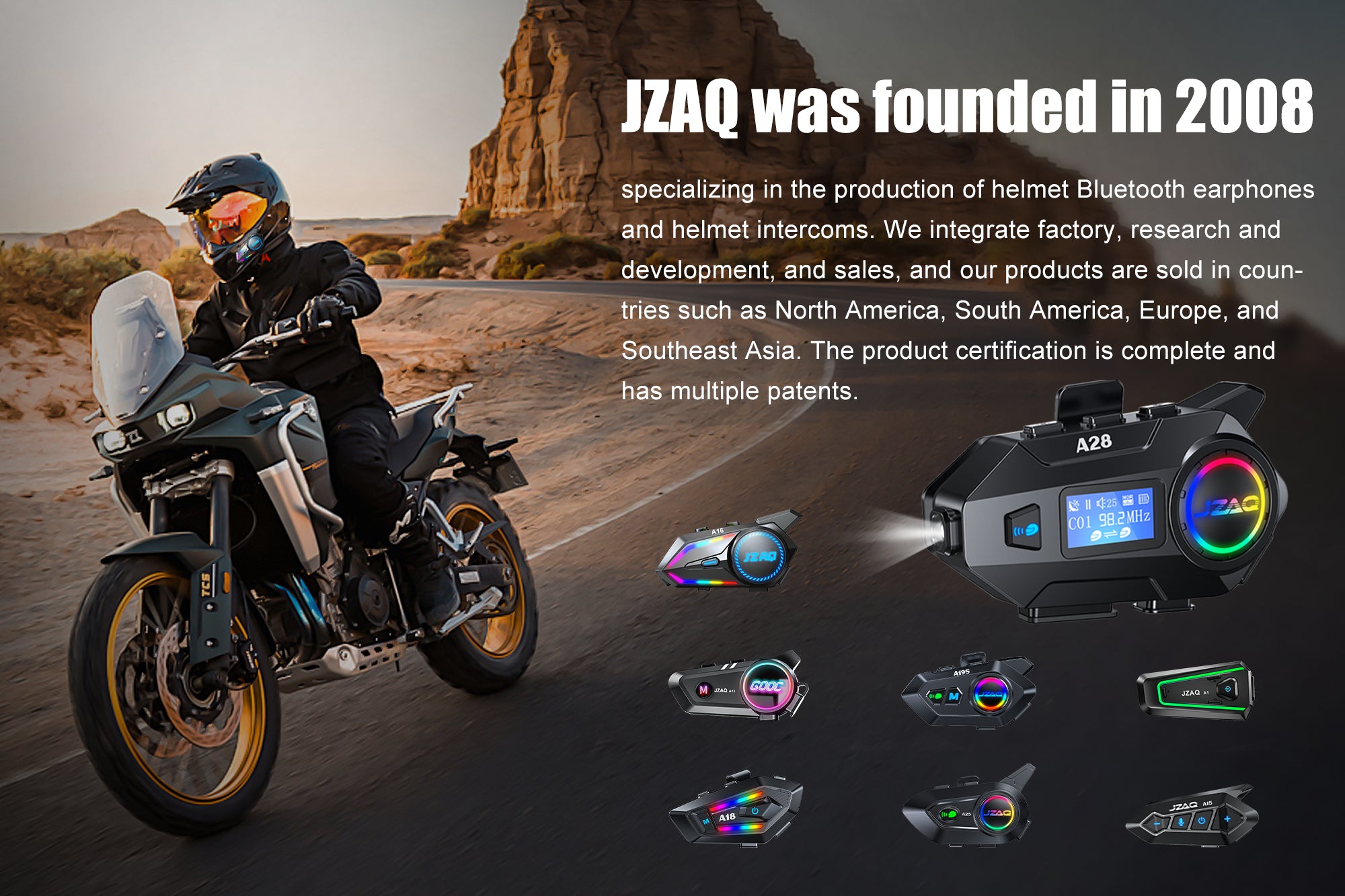 Motorcycle Helmet Helmet Headset & Helmet Bluetooth Intercom-JZAQ