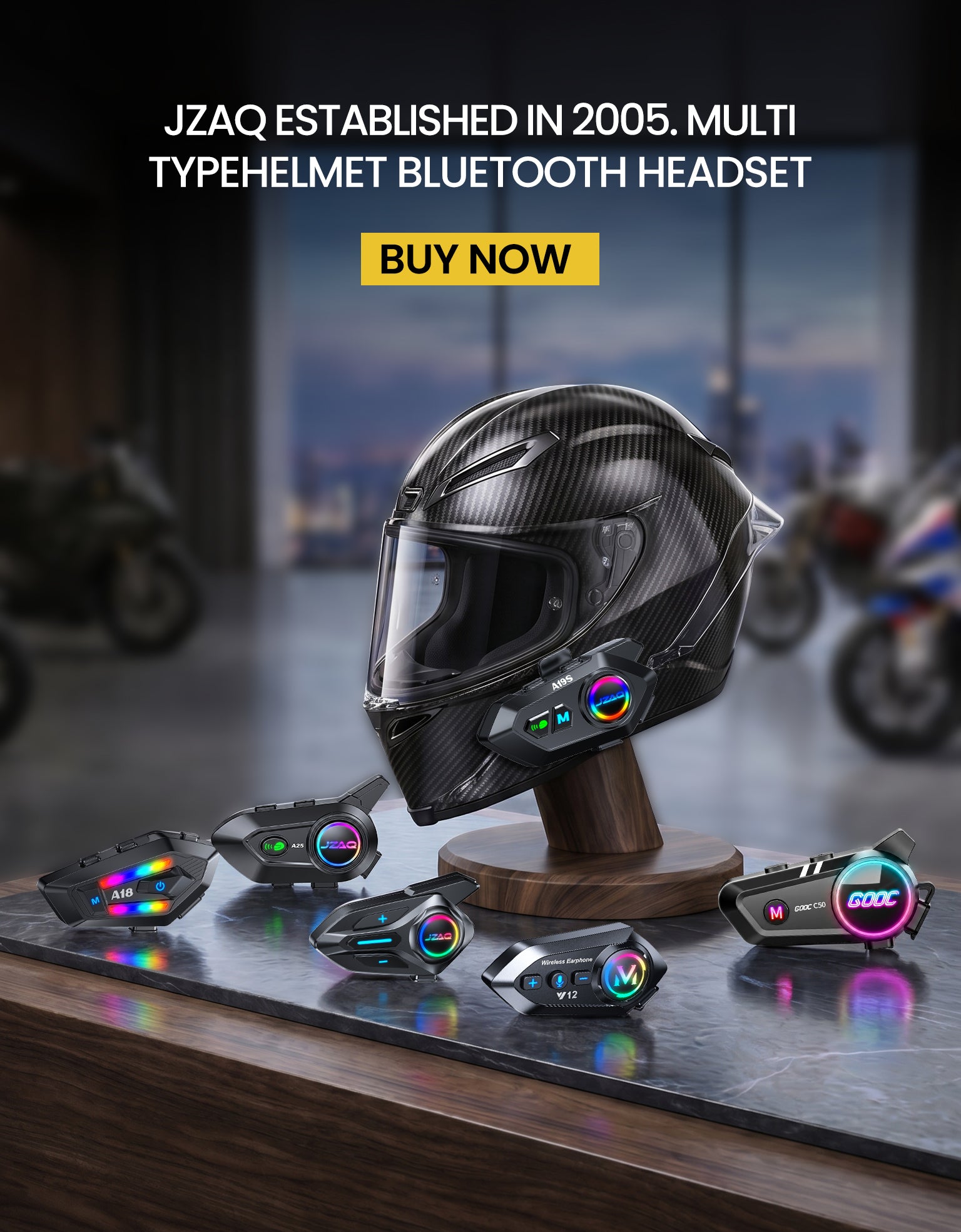 Motorcycle Helmet Helmet Headset & Helmet Bluetooth Intercom-JZAQ