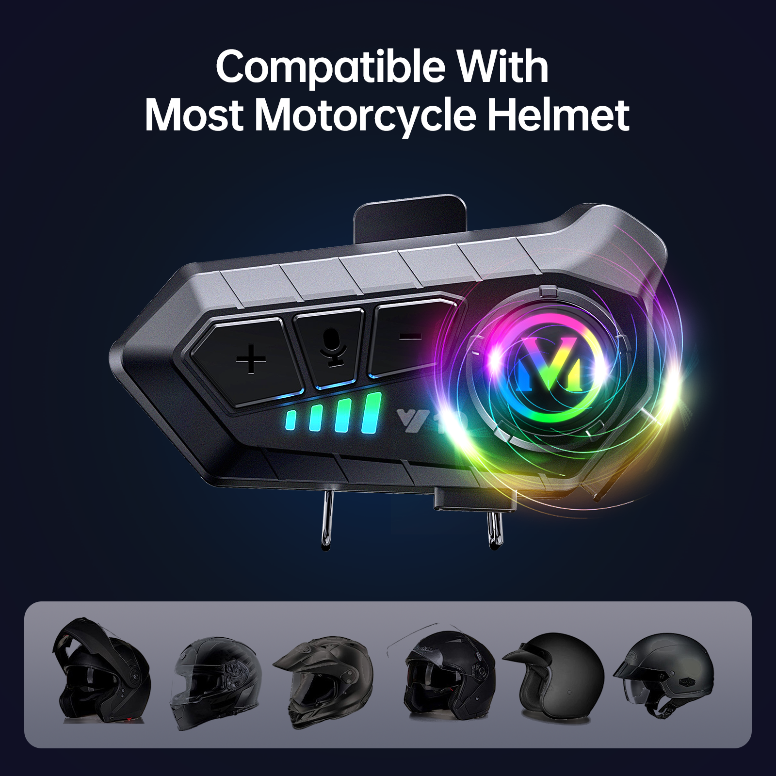 Motorcycle Bluetooth Headset Speaker Skiing Earphone Waterproof Y10