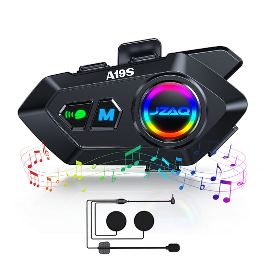 JZAQ Motorcycle helmet bluetooth headset Speakers Intercom - 2 Rider Automatic Answer Music Control Earphone,120 Hours Playing time High Sound Quality System 1000mAh IP7 Waterproof