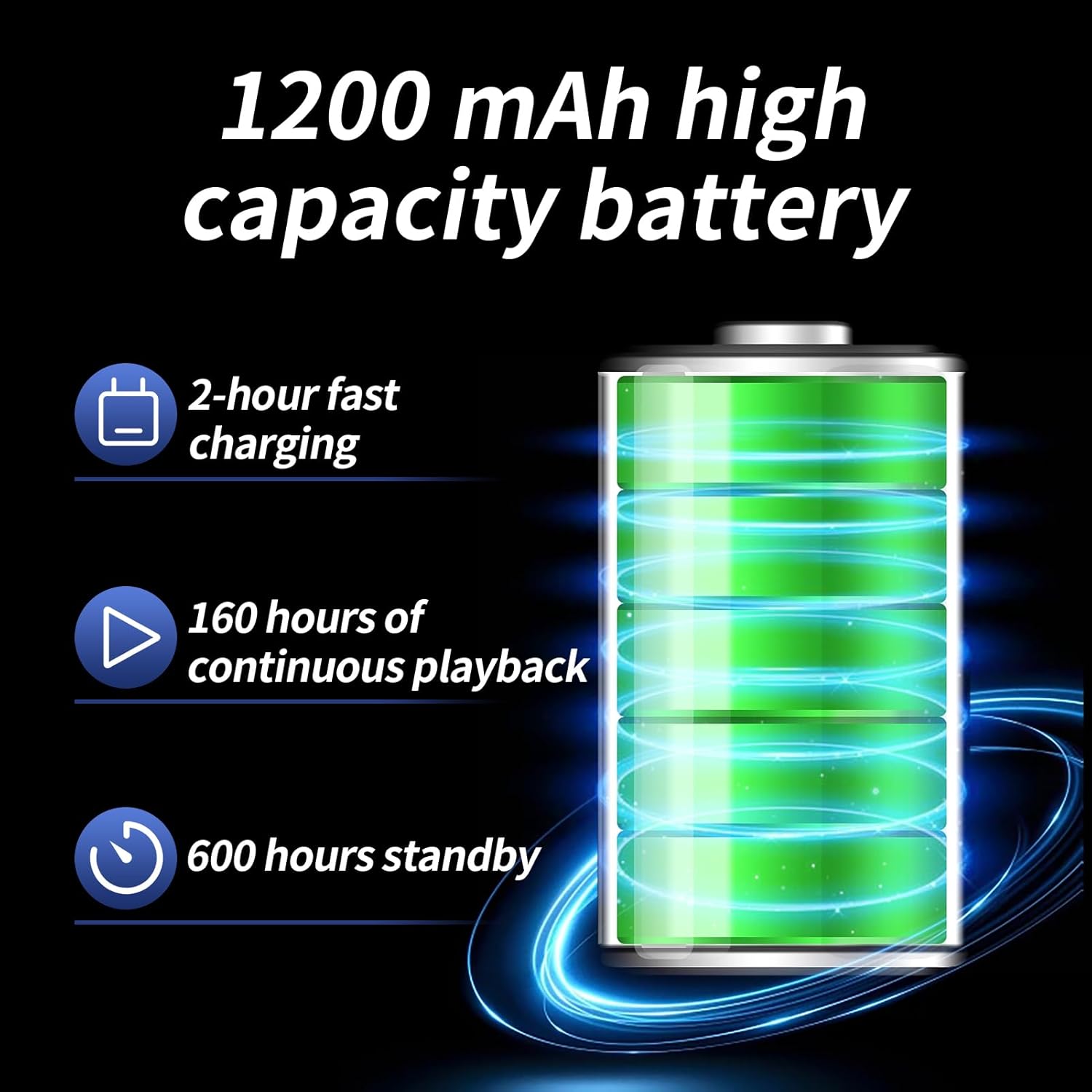 Motorcycle Helmet Speakers Helmet Bluetooth Headset Headphone 1200 mAh Battery