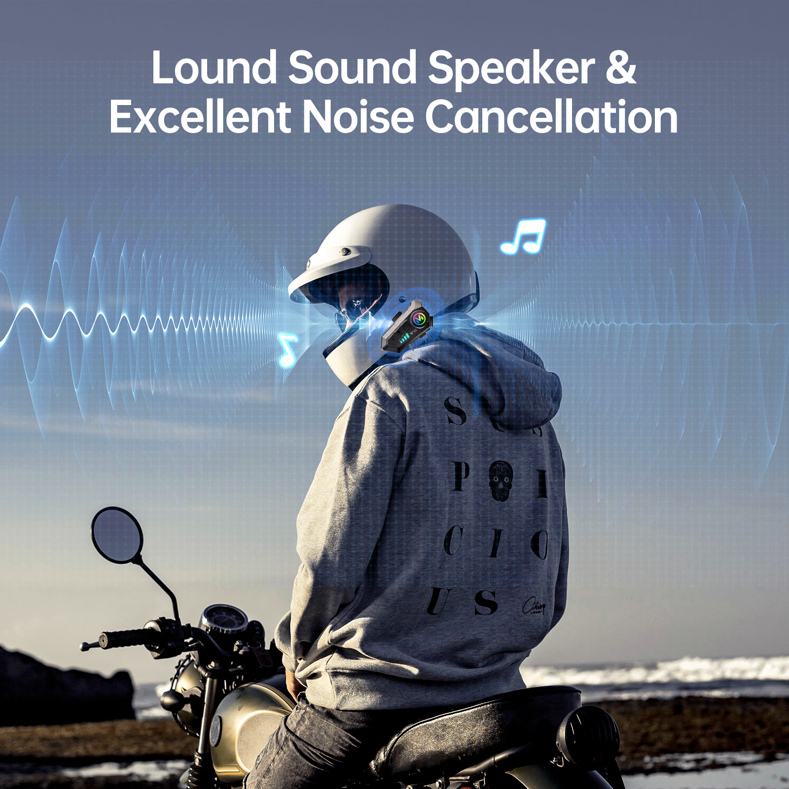 Motorcycle Bluetooth Headset Speaker Skiing Earphone Waterproof Y10