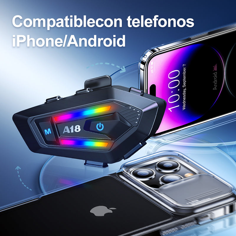 Intercomunicador Audifonos Bluetooth Para Casco De Moto A18