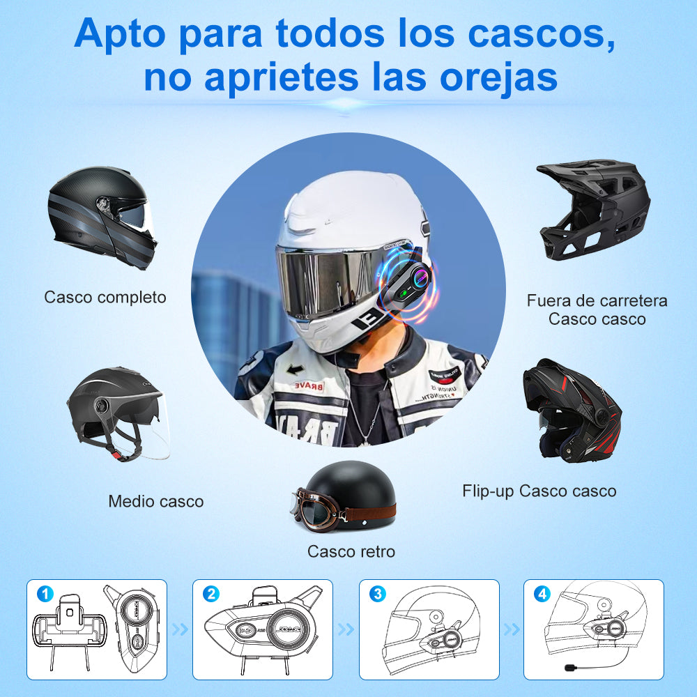 Intercomunicador Audífonos Para Casco De Motocicleta A25