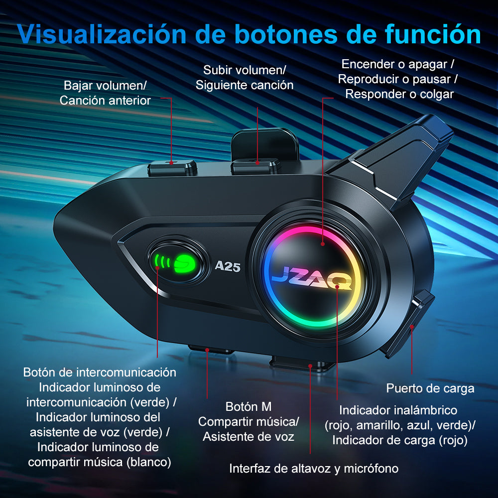 Intercomunicador Audífonos Para Casco De Motocicleta A25