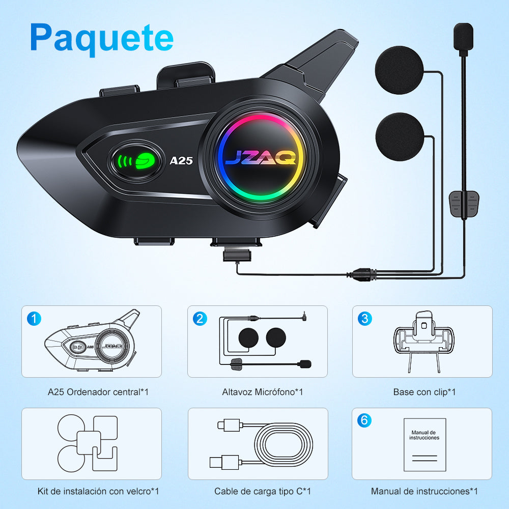 Intercomunicador Audífonos Para Casco De Motocicleta A25