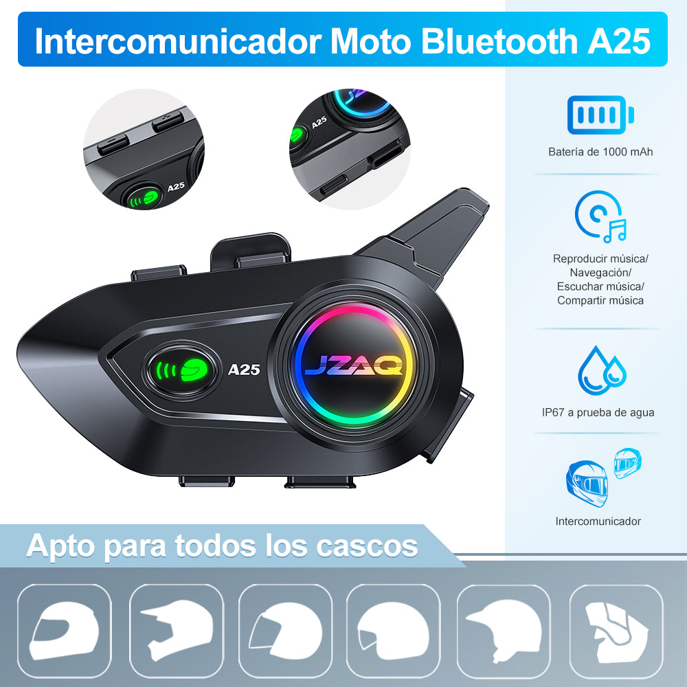 Intercomunicador Audífonos Para Casco De Motocicleta A25